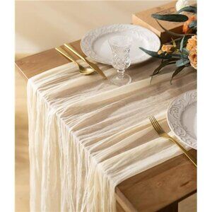 Cheesecloth Table Runner 10ft Gauze Boho Rustic Ivory White Cream
